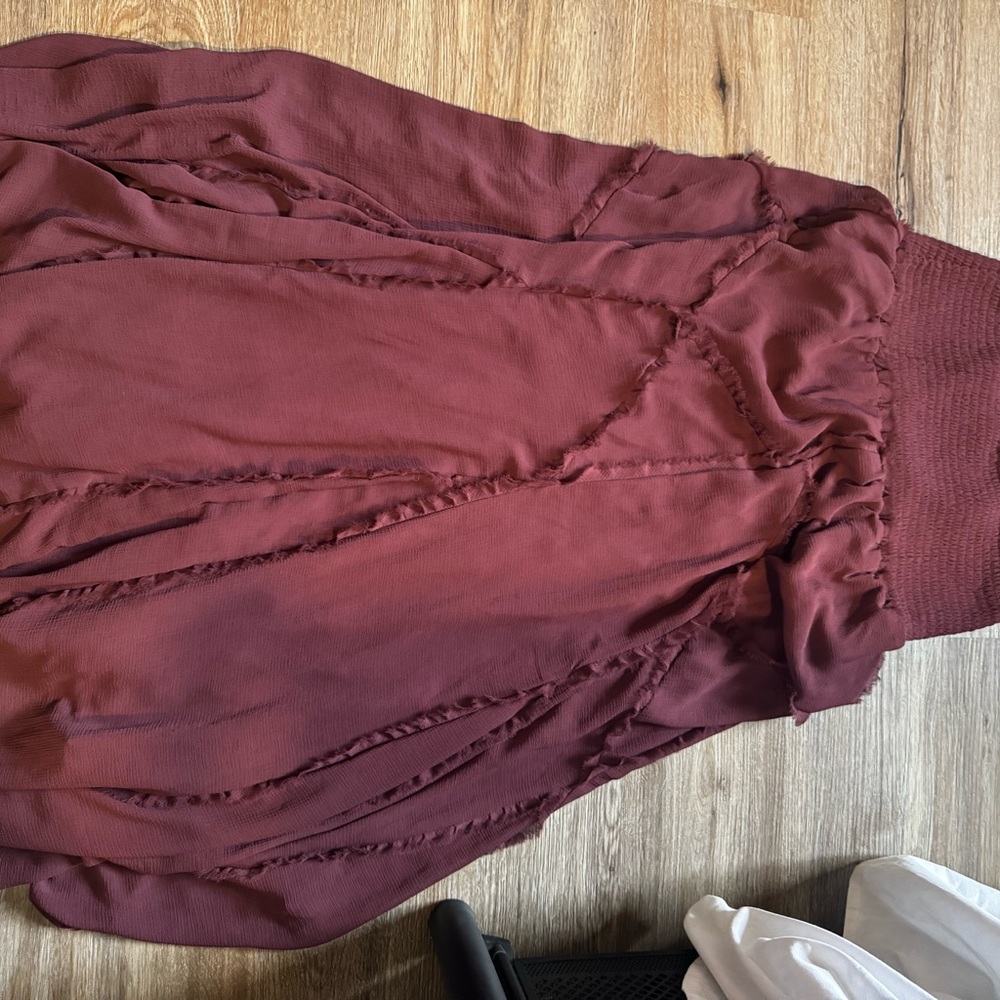 Free People Maxi Skirt in Burgundy